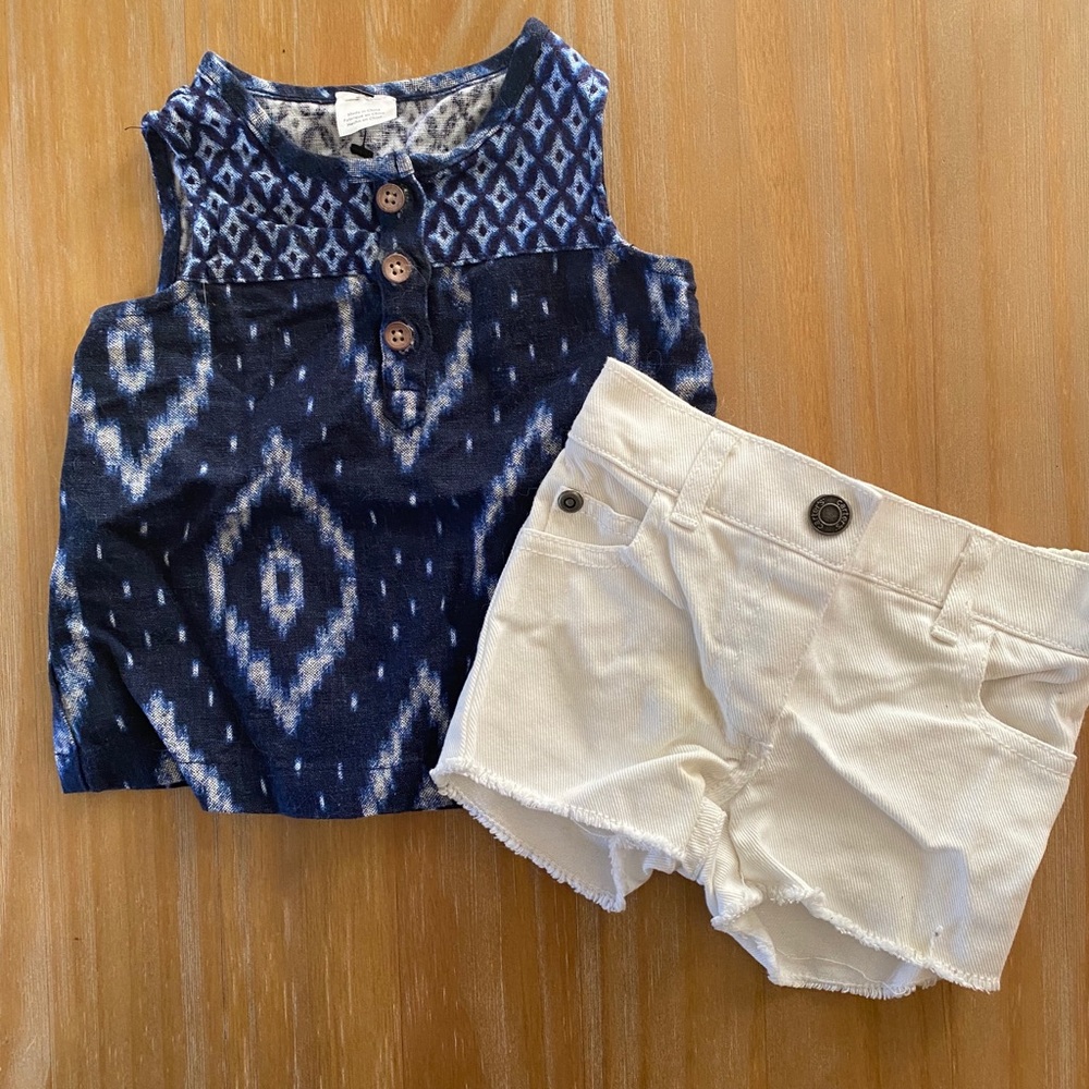 💚 3/$25 Carter’s Ikat Boho Tank with Jean Shorts